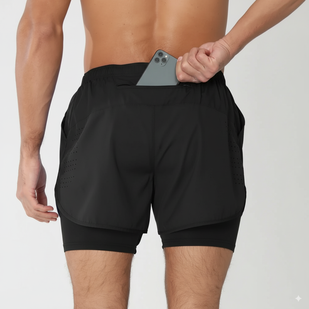 AERUN - Short 2 en 1 avec compression intégrée
